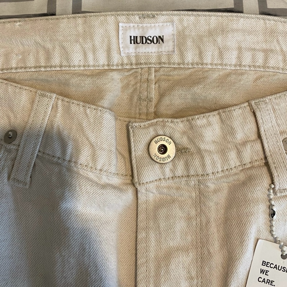 HUDSON | Men's Hudson Broderick Button Up jean Front Zip Linen Jeans NWT 36x33 - Picture 11 of 13